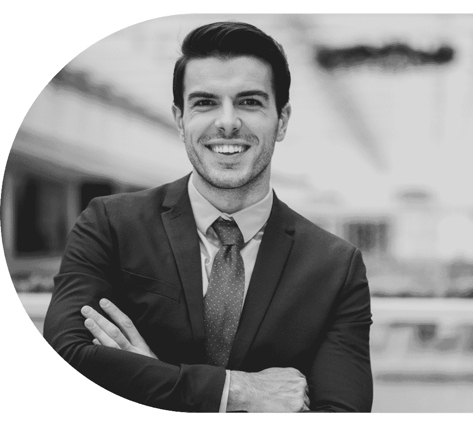 happy professional wearing a suit and smilling