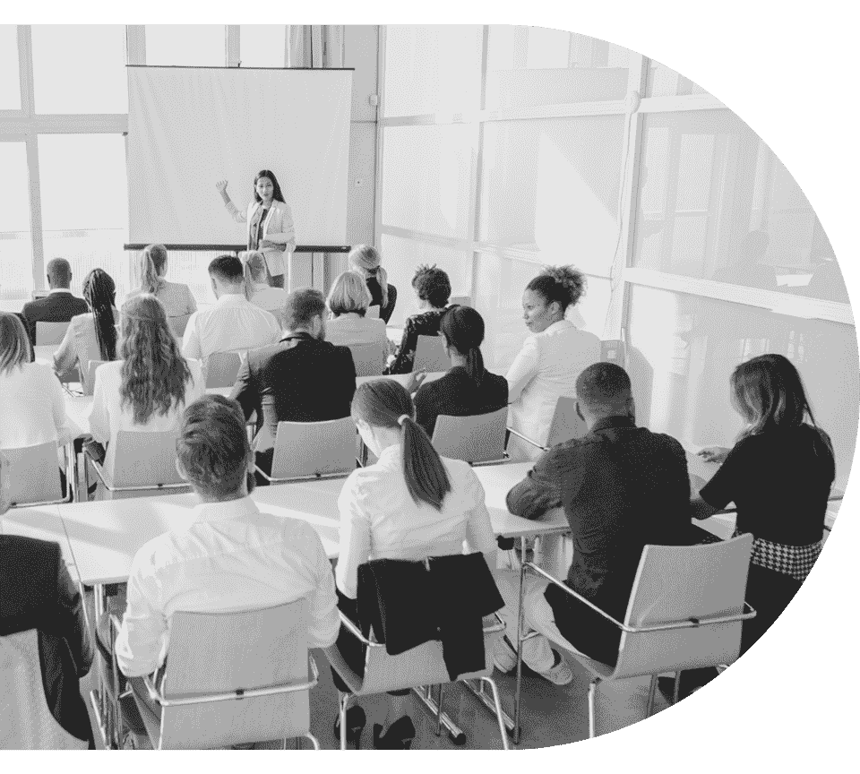 training classroom with students and a trainer